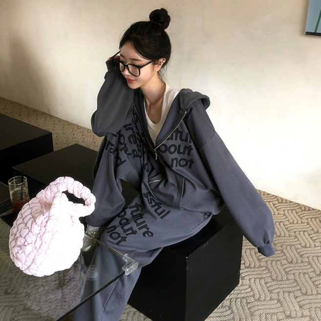 피니 (커플룩ok! 왕.박.시) 프로젝트 오버핏 레터링 트레이닝 set (4color) 후드집업 조거팬츠 와이드팬츠 오버핏 꾸안꾸 y2k 유니크 힙 남여공용