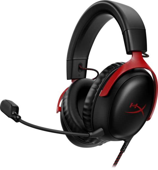 HyperX Cloud III 颶風3有線電競耳機 舒適耐用 清晰音質, 紅色, 727A9AA