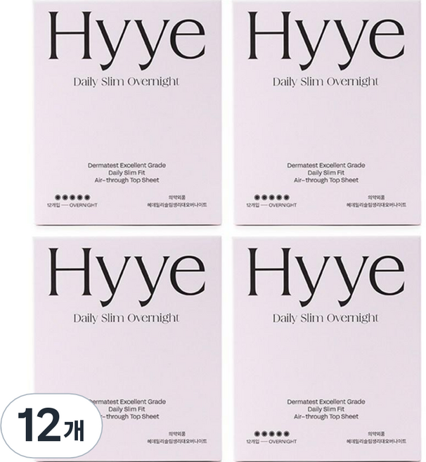 혜 데일리슬림 생리대, 오버나이트, 12개입, 12개