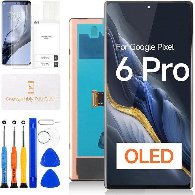 구글 픽셀 6 프로 5G LCD 스크린 교체용 OLED 디스플레이 G8VOU GLUOG 터치 디지타이저 유리 풀 어셈블리 수리 도구 포함픽셀 6용이 아님 160573
