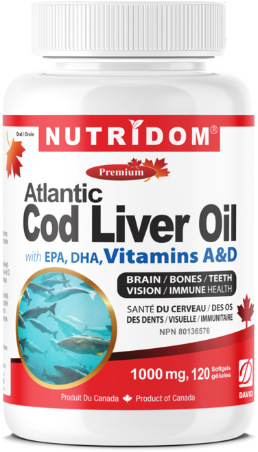 뉴트리돔 아이슬란드 프리미엄 대구간유 코드리버오일 Cod Liver Oil 1000mg 120소프트젤 캐나다 직구, 1개, 120정