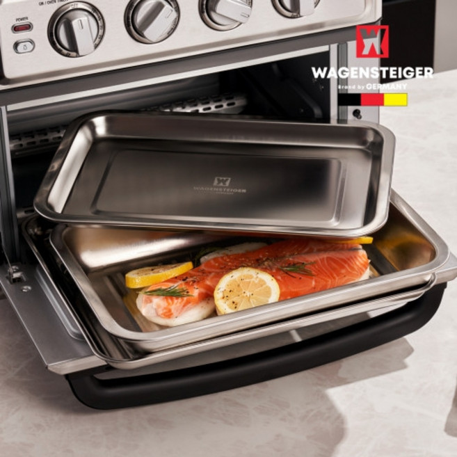 바겐슈타이거 웨이브 스텐 트레이 쟁반+뚜껑 2종세트 오븐사용 가능 사이즈별, 1개