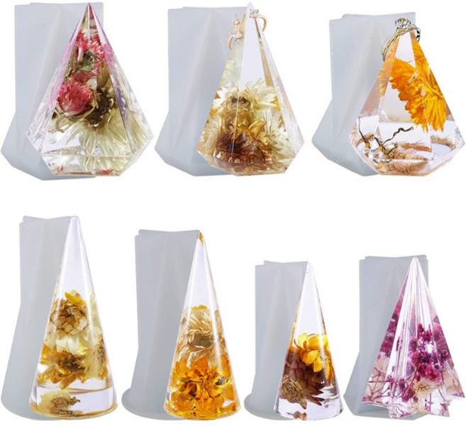 드그라쎄 레진 공예 재료 - 링 홀더 몰드 반지 거치대 10종 웨딩링 말린 부케 선물, 사각, 1개