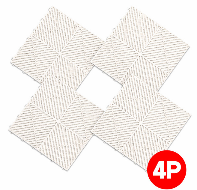 조립식 플라스틱 파렛트 바닥 창고 블럭깔판 받침대 길냥이 길고양이 매트 발판 4P, 화이트, 4개, 40x40cm