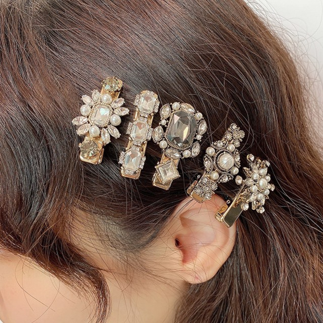 [드앙탕] 커스텀 주얼리 미니머리핀 / 앞머리 고정 메이크업핀 헤어자동핀