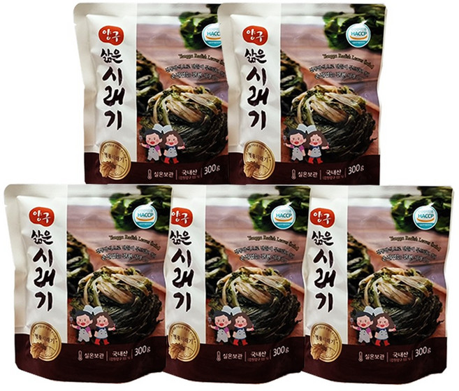 손질없이 간편조리 삶은 양구시래기300g 5팩(1.5kg), 5개, 300g