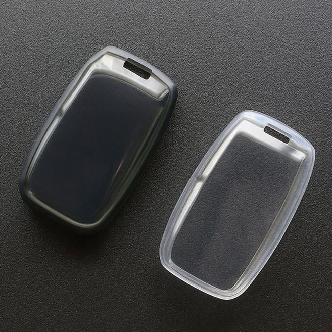 (1+1)라임리빙 기아 호환 차키케이스 자동차 키케이스 투명, 클리어 화이트+블랙, 기아-01