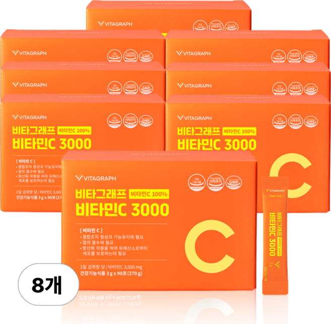 비타그래프 논지엠오 비타민C 3000, 270g, 8박스