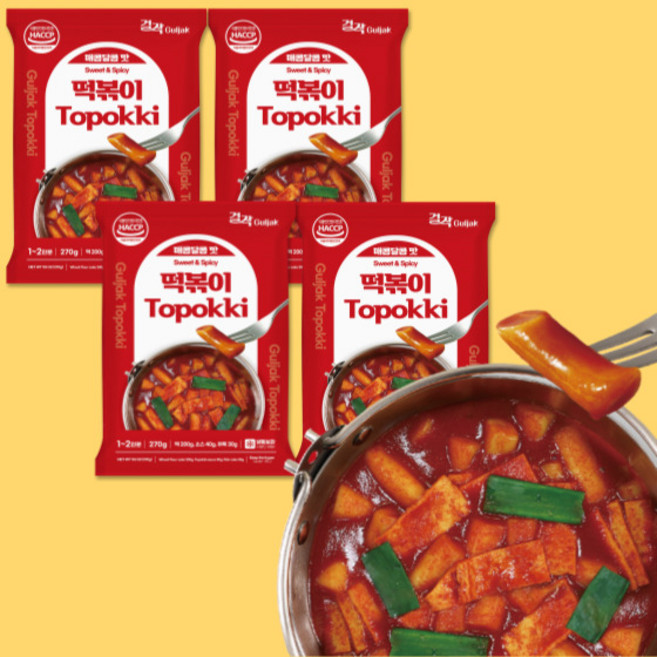 기타 걸작떡볶이 매장에서 먹던 맛 그대로 매콤달콤 국물떡볶이 270g x 4팩, 4개