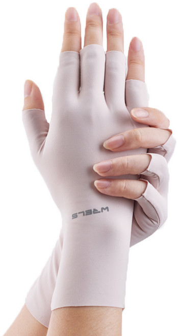 WRELS 냉감 UV차단 손가락반장갑 여성용미끄럼방지 통기성 러닝자전거, 1세트, 프리사이즈