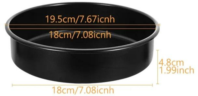 라운드 케이크 금형 5 6 7 8 인치 탄소강 쉬폰 팬 비 스틱 레이어 프랑스 베이킹 Bakeware, 1개