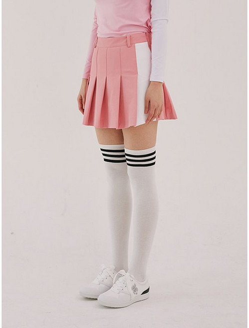 헤일리 골프 여성 배색 플리츠 큐롯 스커트 HS-WS1004