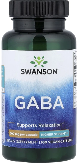 건강챙기세요 Swanson GABA 500mg 베지 캡슐 100정 백살까지오래오래, 1개 - 쿠팡