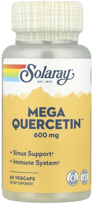 솔라레이 메가 퀘르세틴 600mg 60개의 채식캡슐, 1개, 60정 - 쿠팡