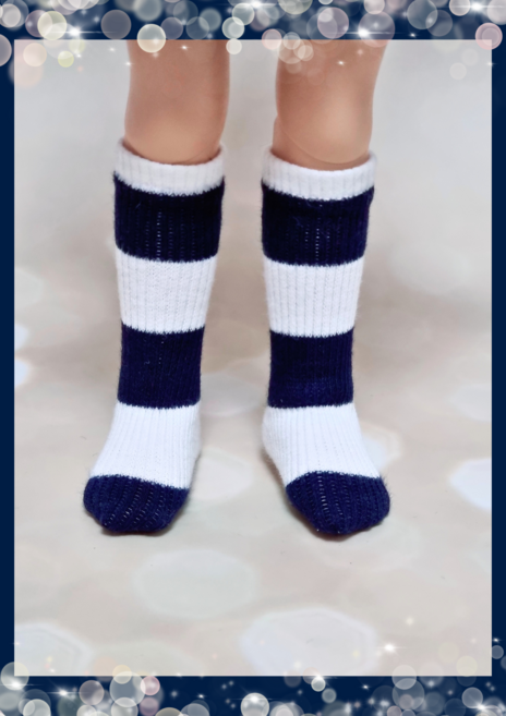 #파올라레이나 32cm 옷( 네이비 줄무늬 무릎양말 )[마구샵]#구체관절인형#bjd#인형옷#다락아이#관절바디#완제품, 1개