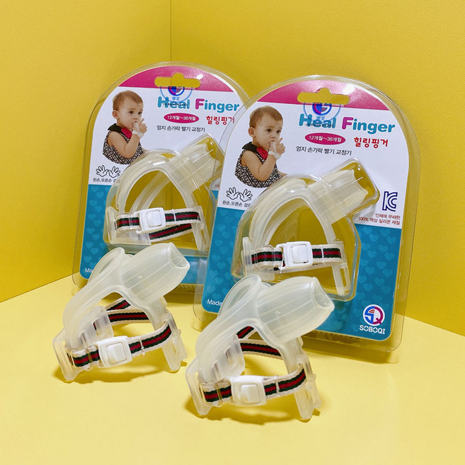 소보치 힐링핑거 아기 유아 엄지 손가락빨기 교정기, 투명색, 1개