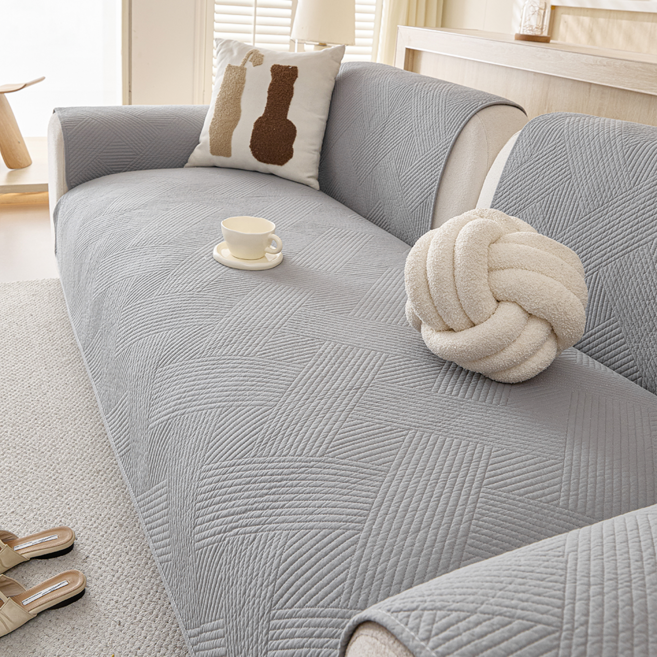 SOFMEA 순면 워싱 쇼파패드 미끄럼방지 부드러 북유럽 모던 솔리드 스트라이프