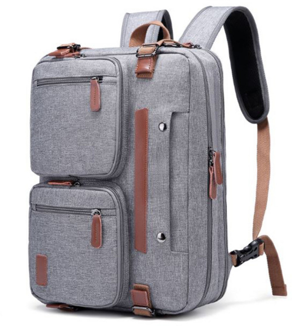 스마일유 백팩겸 크로스백 노트북 가방, 그레이, 1개