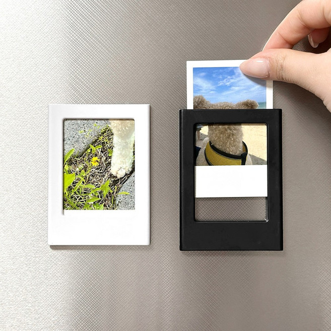 모나코올리브 냉장고 폴라로이드 자석 액자, 화이트, 2개