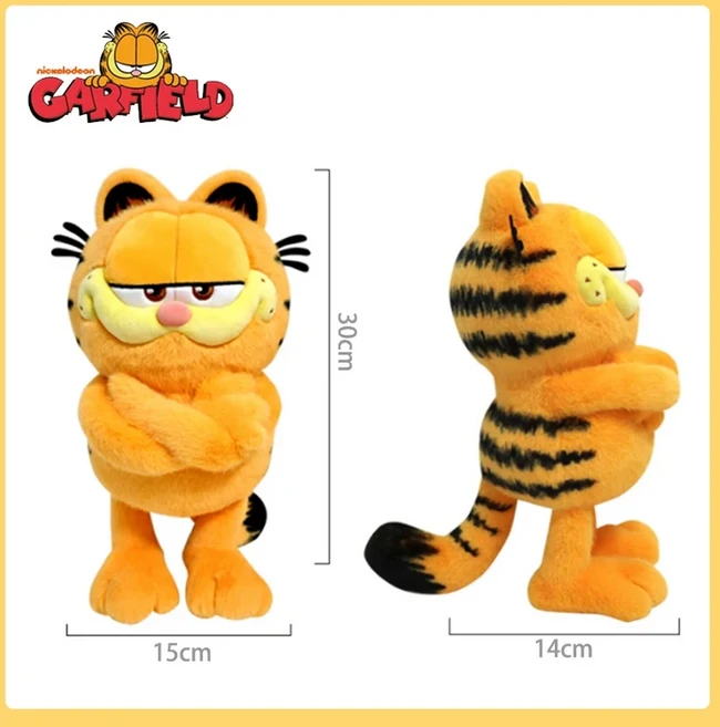 원래 가필드 플러시 장난감 Odie 개 고양이 인형 만화 애니메이션 그림 카와이 생일 크리스마스 아이의 선, 02 Cross arms  B