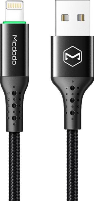 Mcdodo 麥多多 鯊魚智能斷電 PD 快充線 05USB-Lightning黑, 05USB-Lightning黑1.2M, 1個, 1.2m