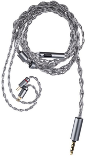 수월우 MC2 이어폰 업그레이드 3.5mm 커넥터 케이블 마이크 포함, 1개, 화이트