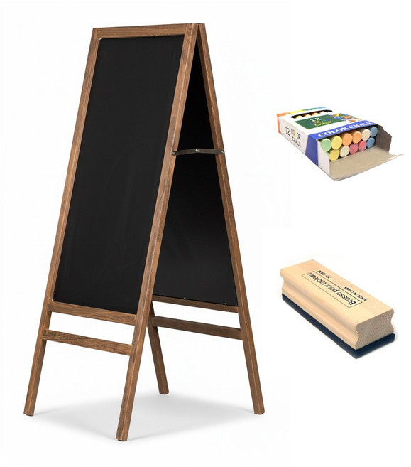 세우는 양면 입간판 A형 칠판 블랙보드, 1개, 일반형 브라운
