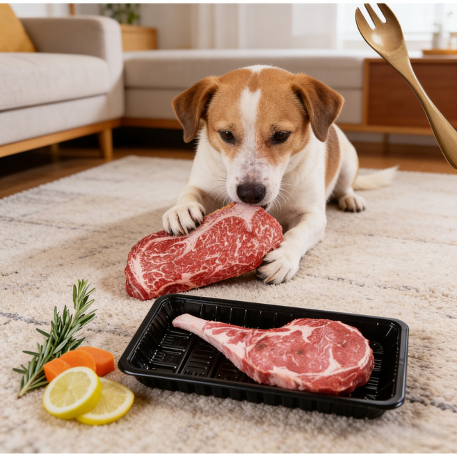 강아지 스테이크 삑삑이 장난감 내구성 씹기, 1세트, 마블링+스테이크