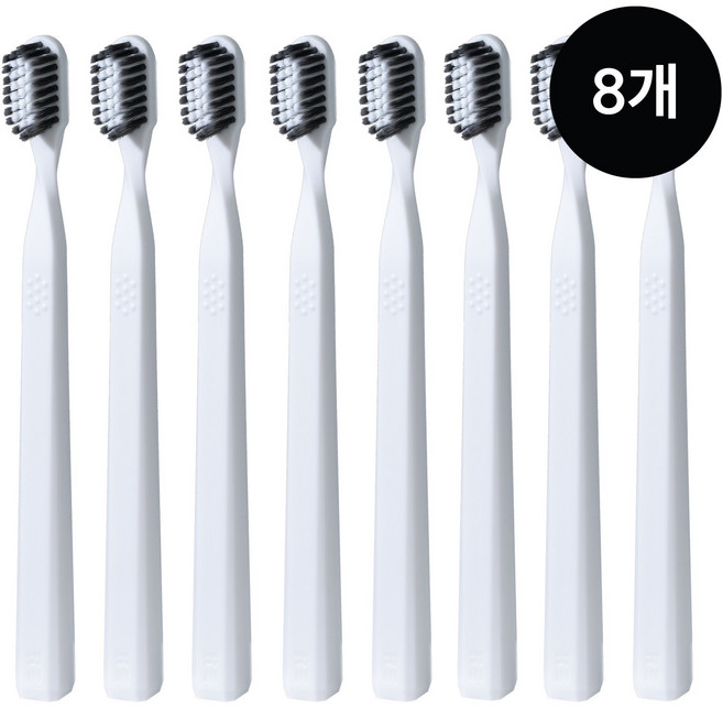 리브러쉬 치과의사가 개발한 혼합모 치과 칫솔 충치예방, 화이트, 1개입, 8개