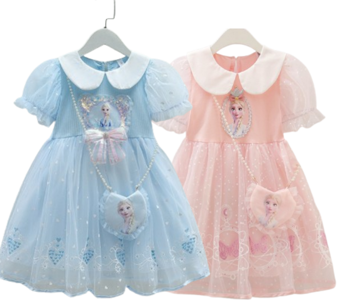 최신상 반팔 엘사 원피스 가방set 공주 원피스 드레스 생일 크리스마스 선물