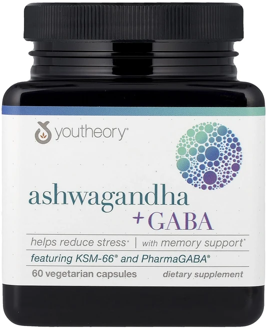 새해 첫좋은선물 Youtheory 아슈와간다 + GABA 베지 캡슐 60정 제대로 할인합니다, Youtheory아슈와간다GABA베지캡슐60정 - 쿠팡