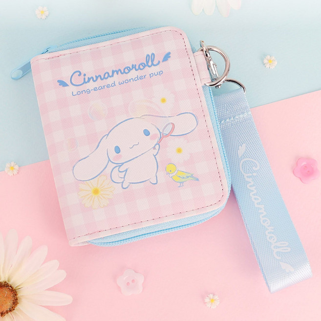산리오 시나모롤 스트랩 지갑 교통카드 데이지 반지갑