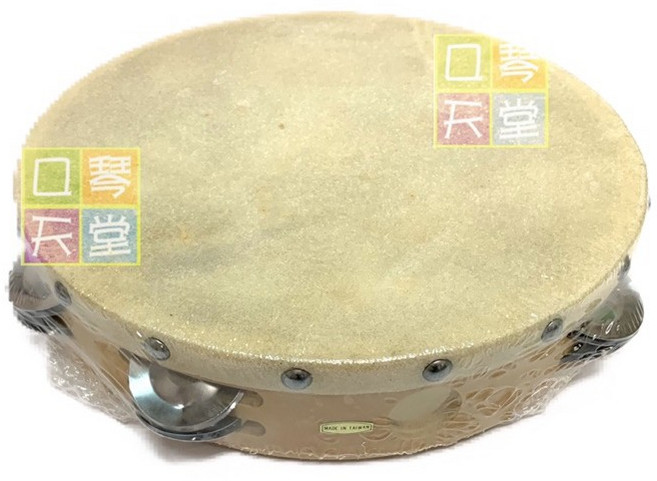 PEACE 牛皮鈴鼓 10吋 18對響鈴 台灣製造, 1個