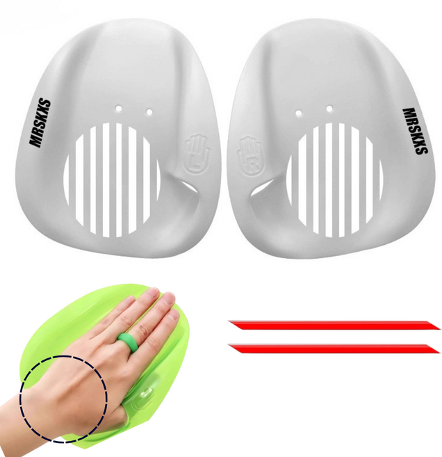 슬로우믹스 수영 패들 끈이 필요없는 훈련용, 화이트