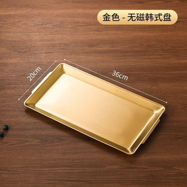 304不鏽鋼長方形盤 22*14cm 韓式料理盤 燒烤盤 壽司盤 金色, 1個, 304長方形盤40*24,銀色
