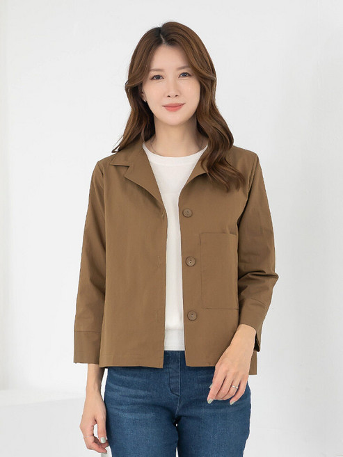 모슬린 엄마옷 카라 캐주얼 숏자켓 613FGH246 마담/중년여성/빅사이즈/50대/60대