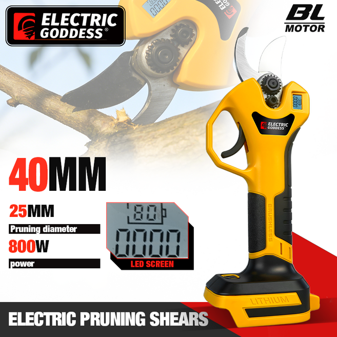 지삼 40mm 브러시리스 전동 전지가위 1000W 무선 과일나무 가지 가위 마키타 18V 배터리 핀용 전동 공구, [03] 1 Battery