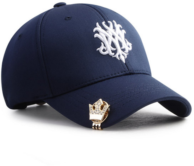 HOWN 남녀공용 스판골프모자 볼마커세트 케이스포장 골프모자, 네이비, 1개