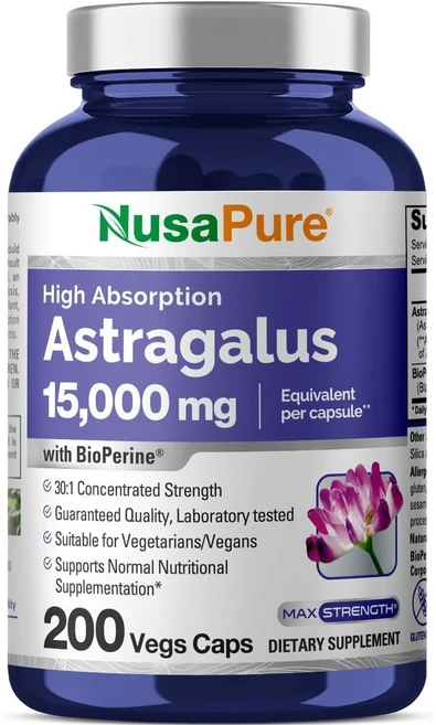 누사퓨어 황기 아스트라갈러스 15 000mg - 200캡슐, 1개, 200정 - 쿠팡