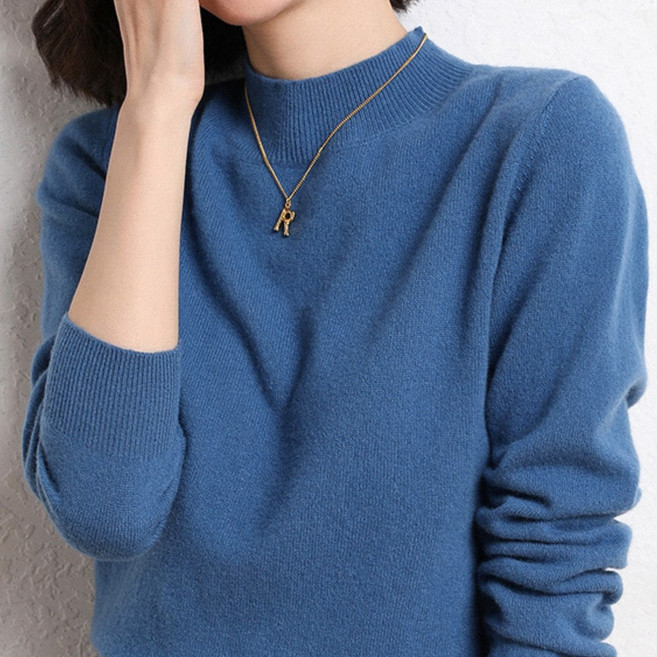 더반디 여성 반목 터틀넥 긴팔 니트