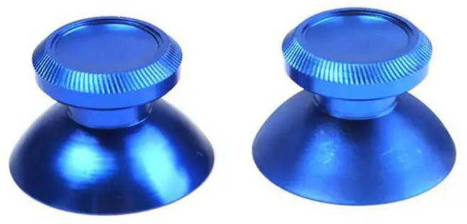 엑스박스패드 교체 하우징 케이스 액세사리 XBOX컨트롤러 금속 조이스틱 그립 캡 아날로그 엄지 스틱 커버 2 개 Xbox One/ PS4/PS5 게임 패드 컨트롤러 썸 가제트, Blue