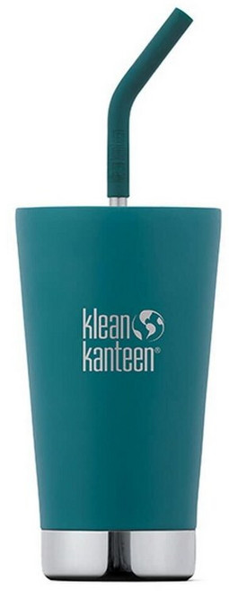Klean Kanteen 19322079015016 빨대 포함 단열 텀블러 스테인리스 스틸 473ml(16온스) 473ml(17온스), 에메랄드 베이
