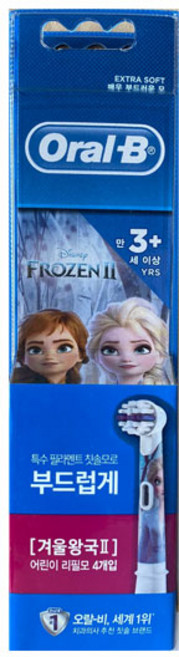 오랄비 스테이지스 파워 엘사 어린이용 전동칫솔모, EB10S-2(겨울왕국), 4개