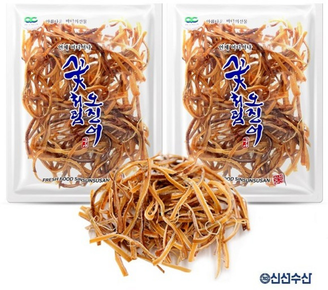 신선수산 국내산 꽃처럼오징어 200g 총2개 조미 꽃오징어 슬라이스, 2개