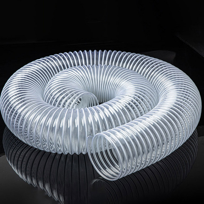 내부 20-100mm 투명 PVC 산업용 먼지 흡입 파이프 파란색 목공 조각 기계 먼지 제거 플라스틱 벨로우즈 호스, 1개