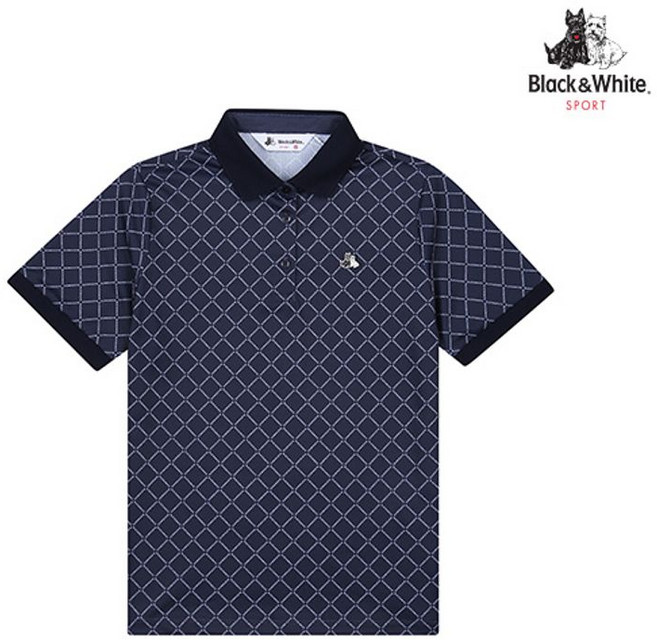 블랙앤화이트 여성 프린트 제에리 반팔 티셔츠 9626LCPP NAVY