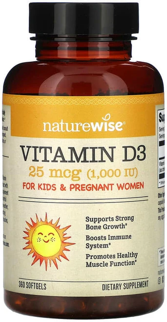네이처와이즈 임산부비타민D 1000IU 어린이비타민 360정, 1개 - 쿠팡