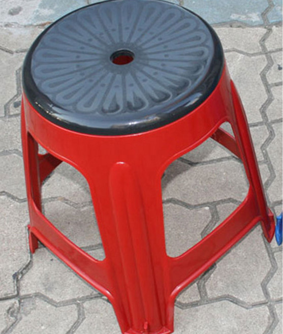 플라스틱 의자 회전의자 간이의자 공연의자, 레드, 1개