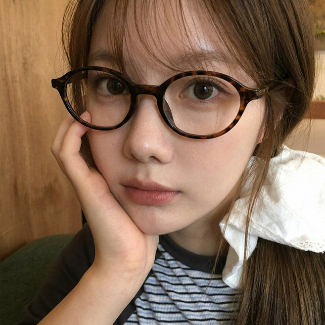 블링살롱 긱시크 네츄럴 오벌 레오파드 브라운 호피 원형 뿔테 안경테