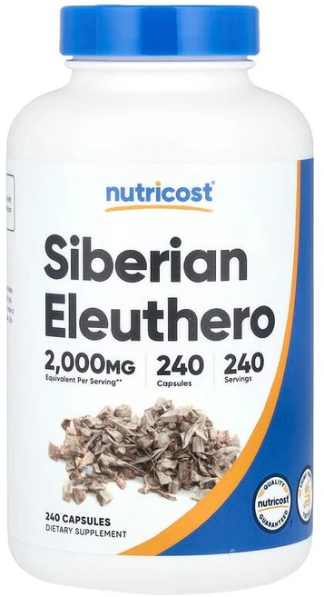 Nutricost 시베리아 가시오갈피 2000mg 캡슐 240정 NCS-57247, 1개 - 쿠팡